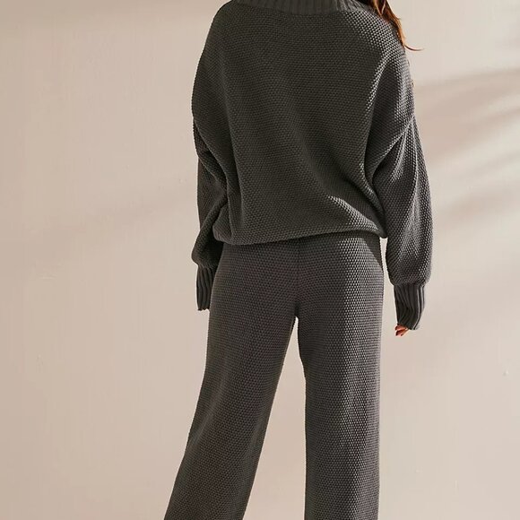 Free People Hailee Cardi Set - Light Gray aka Peppery | size S - Picture 3 of 4